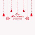 merry christmas tree and snowflakes decoration background design Royalty Free Stock Photo