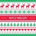 Merry Christmas in Turkish - Mutlu Noeller pattern