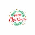 Merry christmas Typography lettering design text Royalty Free Stock Photo