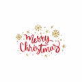 Merry christmas Typography lettering design text Royalty Free Stock Photo