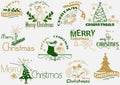 Merry Christmas Typography Set Royalty Free Stock Photo