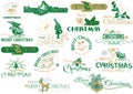 Merry Christmas Typography Set Royalty Free Stock Photo