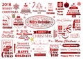 Merry Christmas typography set Royalty Free Stock Photo