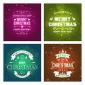 Merry Christmas typography set vector Royalty Free Stock Photo