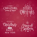 Merry christmas typography set Royalty Free Stock Photo