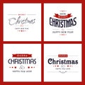 Merry Christmas typography set vector Royalty Free Stock Photo