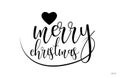 merry christmas typography text with love heart