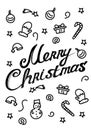 Merry Christmas - vector Calligraphic Lettering for greeting car Royalty Free Stock Photo