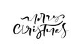 Merry Christmas vector Calligraphic text. Lettering design card template. Creative typography for Holiday Greeting Gift Poster. Royalty Free Stock Photo