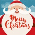 Merry Christmas Vector Card Design With Funny Christmas Character.
