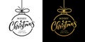 Merry christmas vector design black and gold collection on black and white Royalty Free Stock Photo