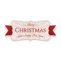 Merry Christmas vector Emblem isolated on white