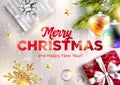 Merry Christmas Vector Greeting Card. Happy New Year 2019. Royalty Free Stock Photo