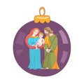 Merry Christmas. Vector greeting card. Virgin Mary, baby Jesus a Royalty Free Stock Photo