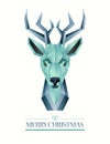 Merry christmas vector with hipster reindeer design