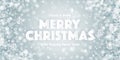 Merry Christmas Vector Illustration With 3D Typographic Text And White Snowflakes On Light Blue Background Royalty Free Stock Photo