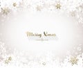 Merry Christmas vector illustration with many snowflakes on light background Royalty Free Stock Photo