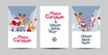 Merry Christmas vector lettering design template set Royalty Free Stock Photo