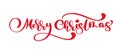 Merry Christmas vector text Calligraphic Lettering design card template. Creative typography for Holiday Greeting Gift