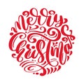 Merry Christmas vector text Calligraphic Lettering design card template. Creative typography for Holiday Greeting Gift Royalty Free Stock Photo