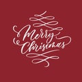 Merry Christmas vector text Calligraphic Lettering design card template. Creative typography for Holiday Greeting Gift Royalty Free Stock Photo