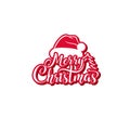 Merry Christmas vector text. Festive calligraphic lettering for greeting cards and posters.