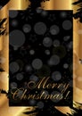 Merry Christmas vertical gold background. Vector