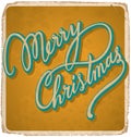 MERRY CHRISTMAS vintage card (vector)