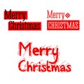 Merry christmas vintage red text with stars snowflakes Royalty Free Stock Photo