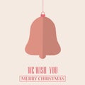 Merry Christmas Vintage Retro Typography Lettering Design Greeting Card on simple background. Royalty Free Stock Photo