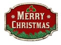 Merry Christmas vintage rusty metal sign