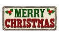 Merry Christmas vintage rusty metal sign Royalty Free Stock Photo