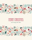 Merry Christmas vintage seamless pattern Royalty Free Stock Photo