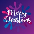 Merry Christmas violet lettering design