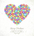 Merry Christmas watercolor heart illustration card Royalty Free Stock Photo