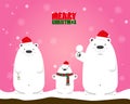 Merry Christmas white polar bear family