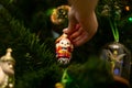 Merry Christmas. Winter holidays preparation. Beautiful Christmas tree decorations with Disney characters Milan, Italy