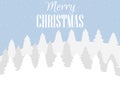 Merry Christmas. Winter landscape with snowflakes and Christmas trees. Xmas background. Vector Royalty Free Stock Photo