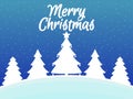 Merry Christmas. Winter landscape with snowflakes and Christmas trees. Xmas background. Vector Royalty Free Stock Photo