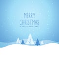 Merry christmas winter snowly scene with trees Royalty Free Stock Photo