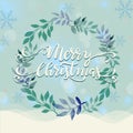 Merry Christmas winter wreath illustration. Royalty Free Stock Photo