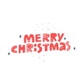 Merry Christmas quote hand drawn red lettering Royalty Free Stock Photo