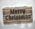 Merry Christmas Wood Board Winter Design Royalty Free Stock Photo