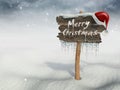 Merry Christmas wood sign Royalty Free Stock Photo