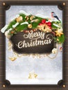 Merry Christmas wooden board. EPS 10 Royalty Free Stock Photo