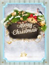 Merry Christmas wooden board. EPS 10 Royalty Free Stock Photo