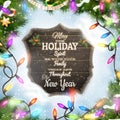 Merry Christmas wooden board garland Royalty Free Stock Photo