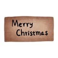 Merry christmas wooden sign illustration.Watercolor christmas ornament decoration Royalty Free Stock Photo
