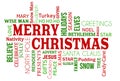 Merry Christmas word cloud concept Royalty Free Stock Photo