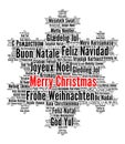 Merry Christmas word cloud in different languagest Royalty Free Stock Photo